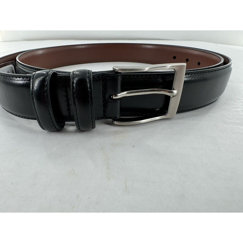 Perry Ellis Belt Bonded Faux Leather Dress Black Mens Sz 50/125 Big And Tall NWT - Picture 10 of 14